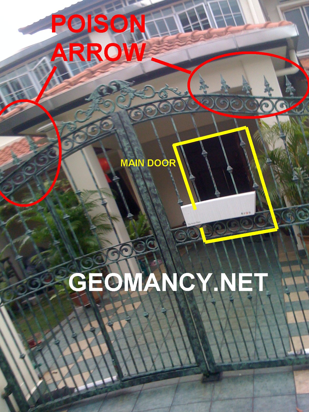 Wrought Iron Main Gate with 'arrow heads A walk around Singapore