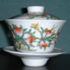 Chinese tea cup with peach (longevity) design